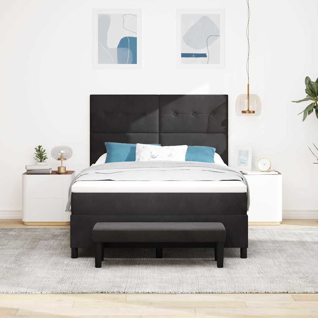 Boxspring bed met hoofdeinde Zwart 200 x 160 cm Fluweel – afbeelding 3