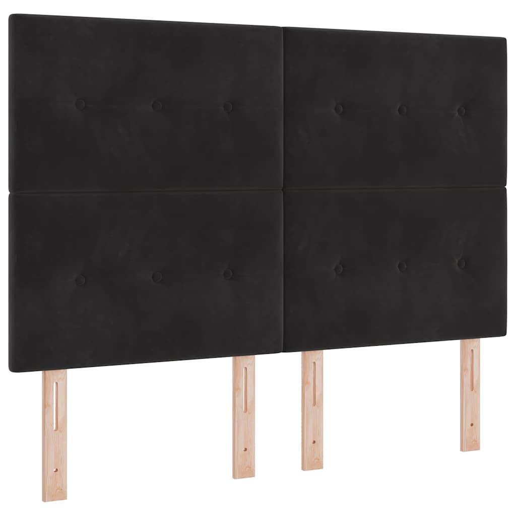 Boxspring bed met hoofdeinde Zwart 200 x 160 cm Fluweel – afbeelding 6