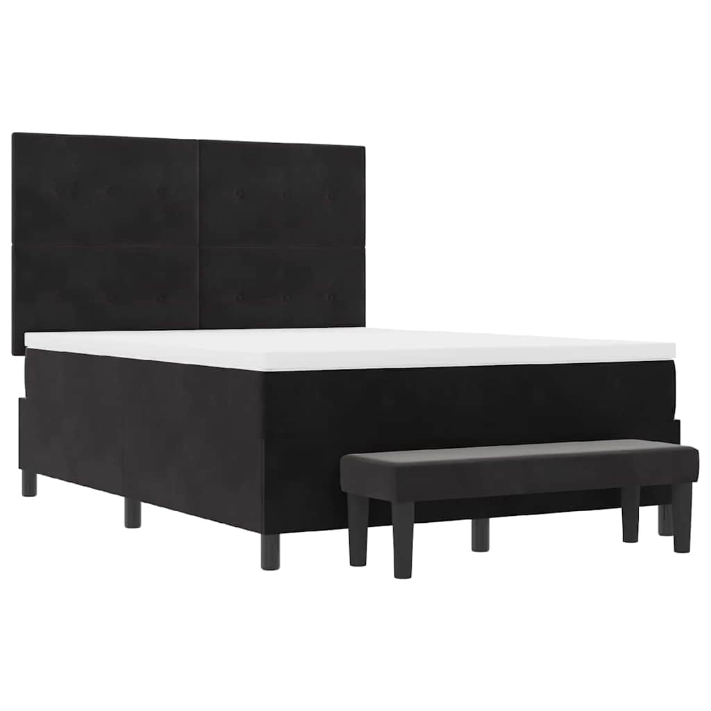 Boxspring bed met hoofdeinde Zwart 200 x 160 cm Fluweel – afbeelding 7