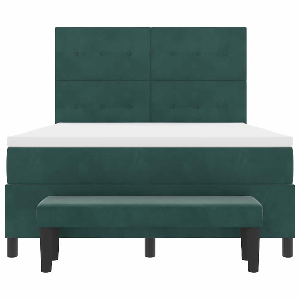Boxspring bed met hoofdeinde Donkergroen 200 x 160 cm Fluweel – afbeelding 8