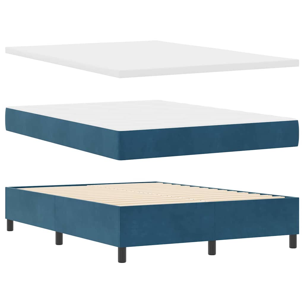 Boxspring bed met hoofdeinde Donkerblauw 200 x 160 cm Fluweel – afbeelding 4