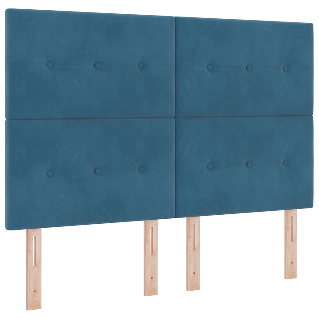 Boxspring bed met hoofdeinde Donkerblauw 200 x 160 cm Fluweel – afbeelding 6