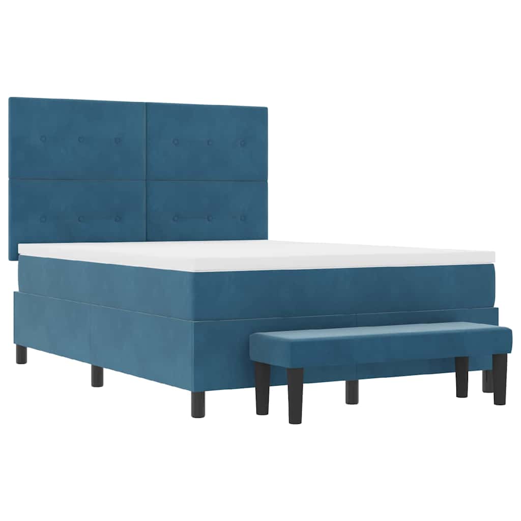 Boxspring bed met hoofdeinde Donkerblauw 200 x 160 cm Fluweel – afbeelding 7
