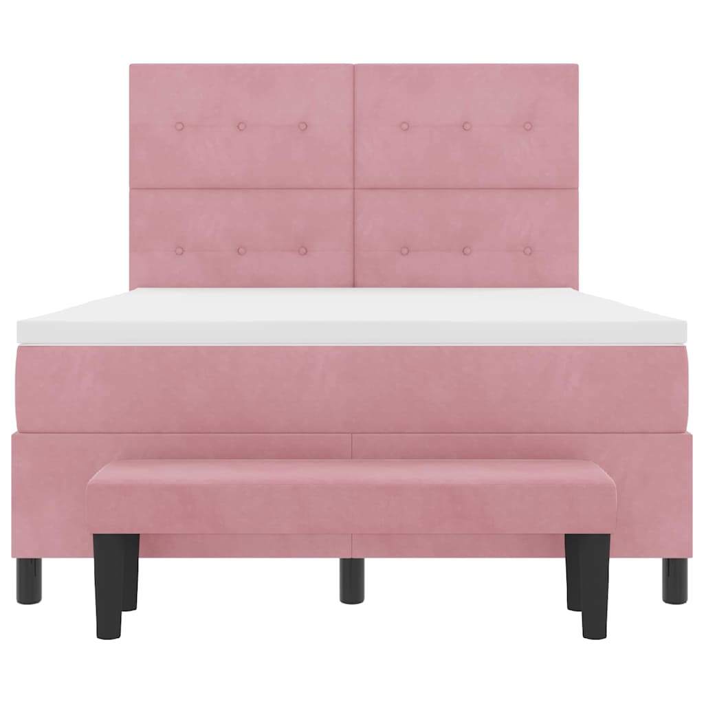Boxspring bed met hoofdeinde Roze 200 x 160 cm Fluweel – afbeelding 8