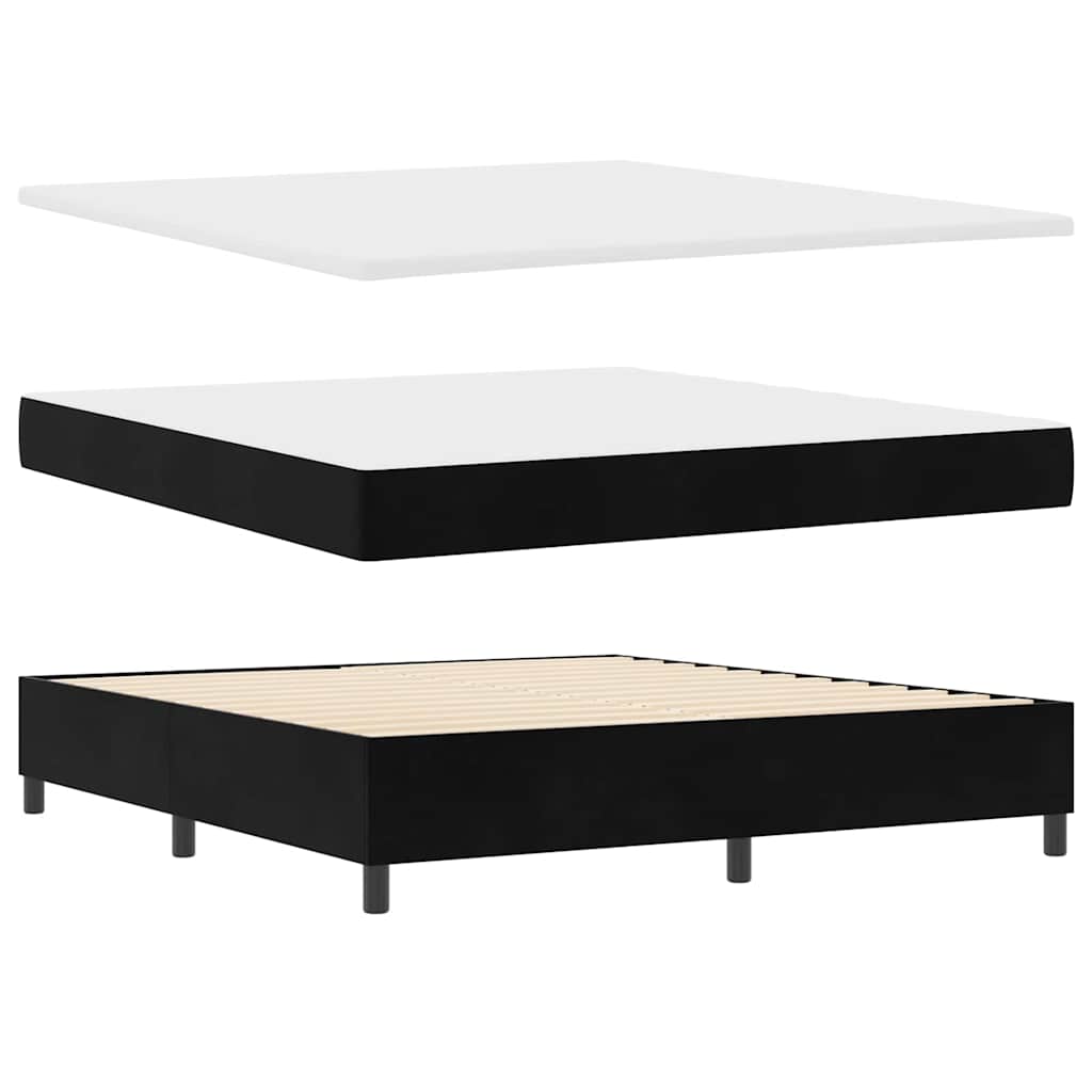 Boxspring bed met hoofdeinde Zwart 200 x 180 cm Fluweel – afbeelding 4