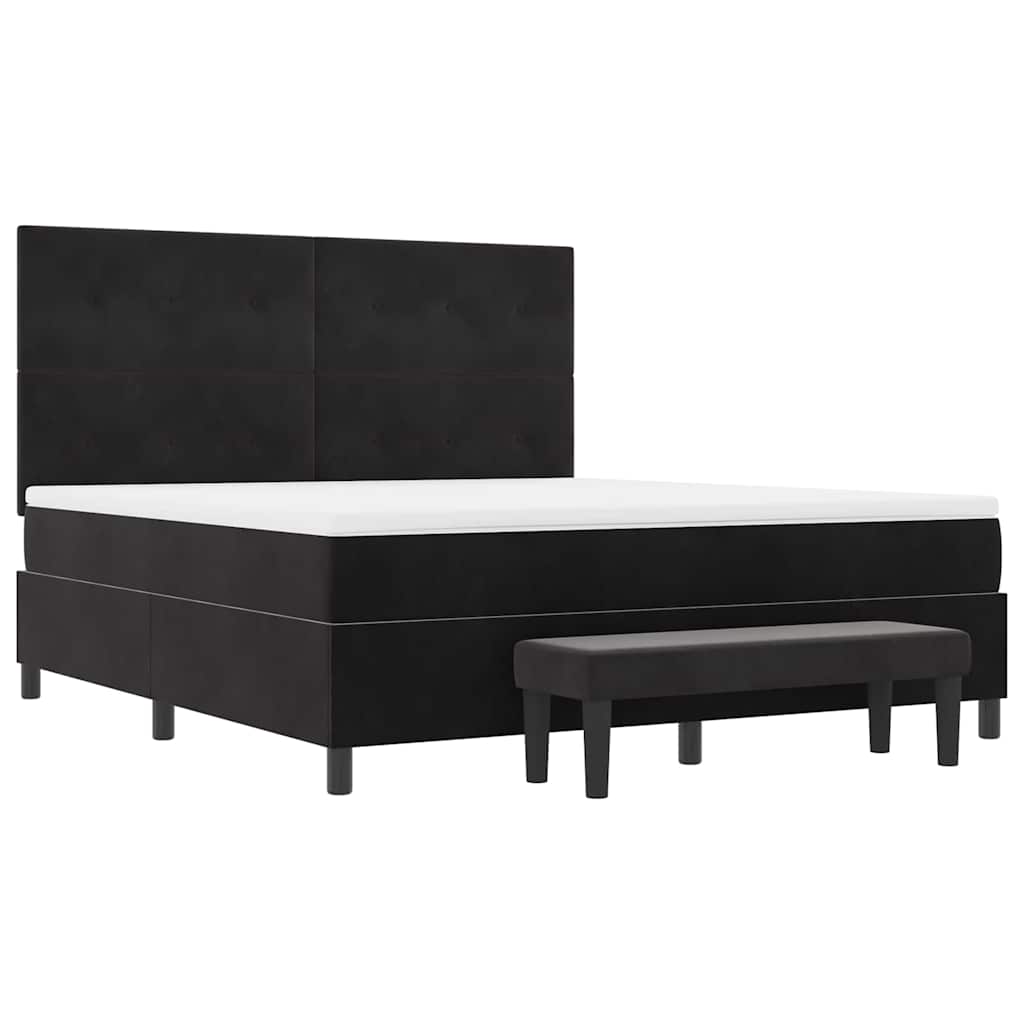 Boxspring bed met hoofdeinde Zwart 200 x 180 cm Fluweel – afbeelding 7