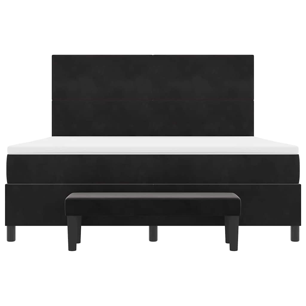 Boxspring bed met hoofdeinde Zwart 200 x 180 cm Fluweel – afbeelding 8