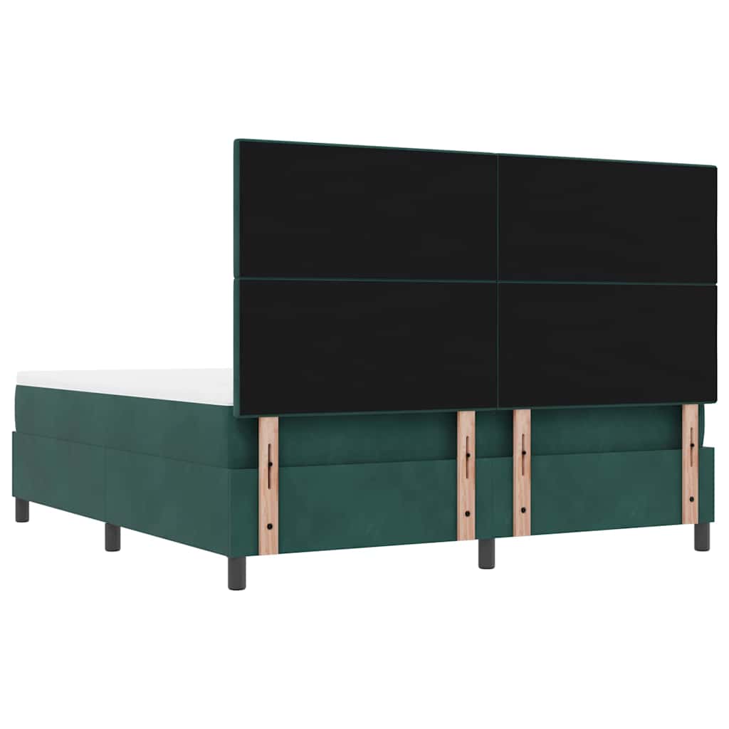 Boxspring bed met hoofdeinde Donkergroen 200 x 180 cm Fluweel – afbeelding 10
