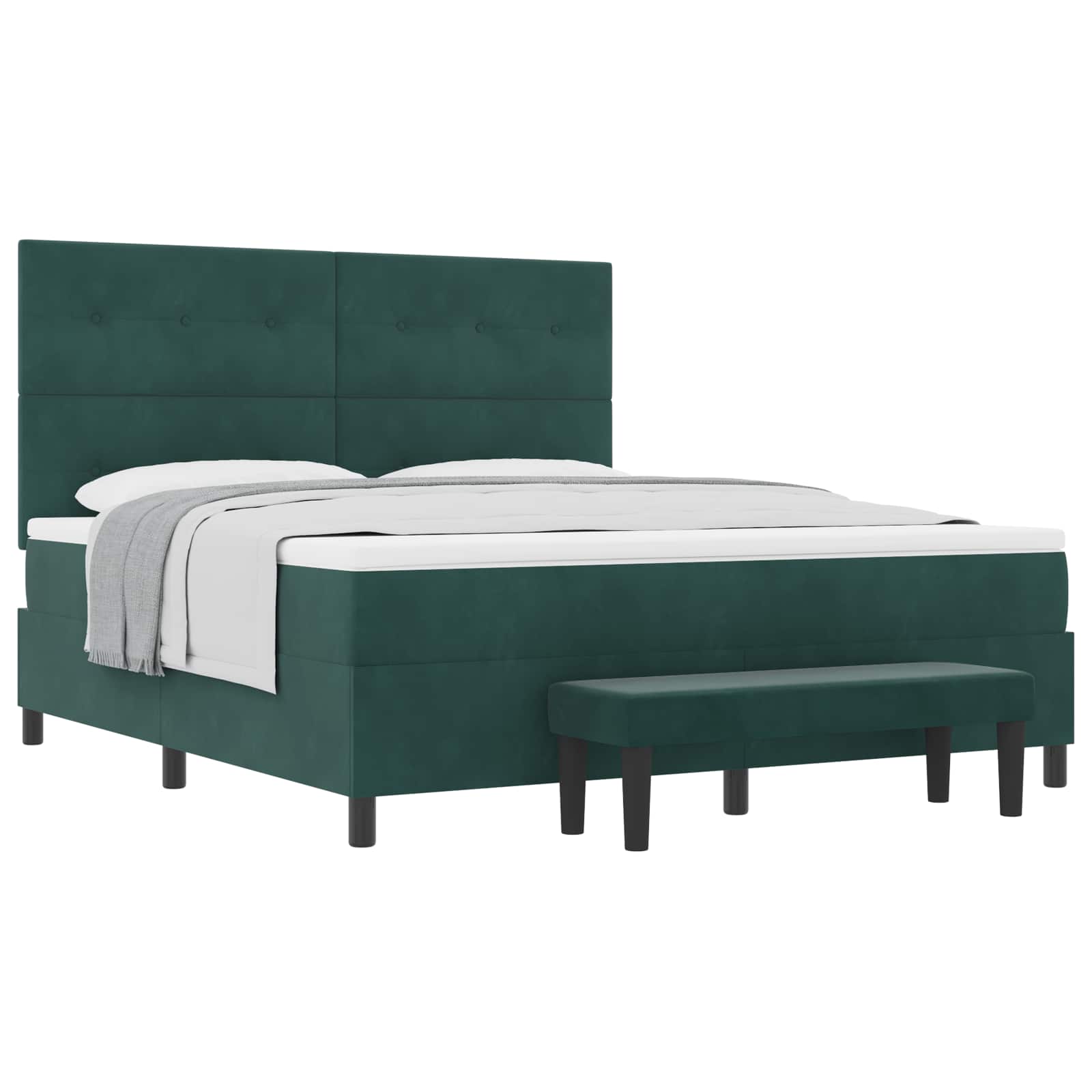 Boxspring bed met hoofdeinde Donkergroen 200 x 180 cm Fluweel – afbeelding 2