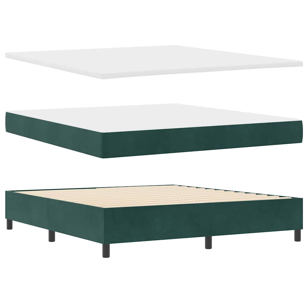 Boxspring bed met hoofdeinde Donkergroen 200 x 180 cm Fluweel – afbeelding 4
