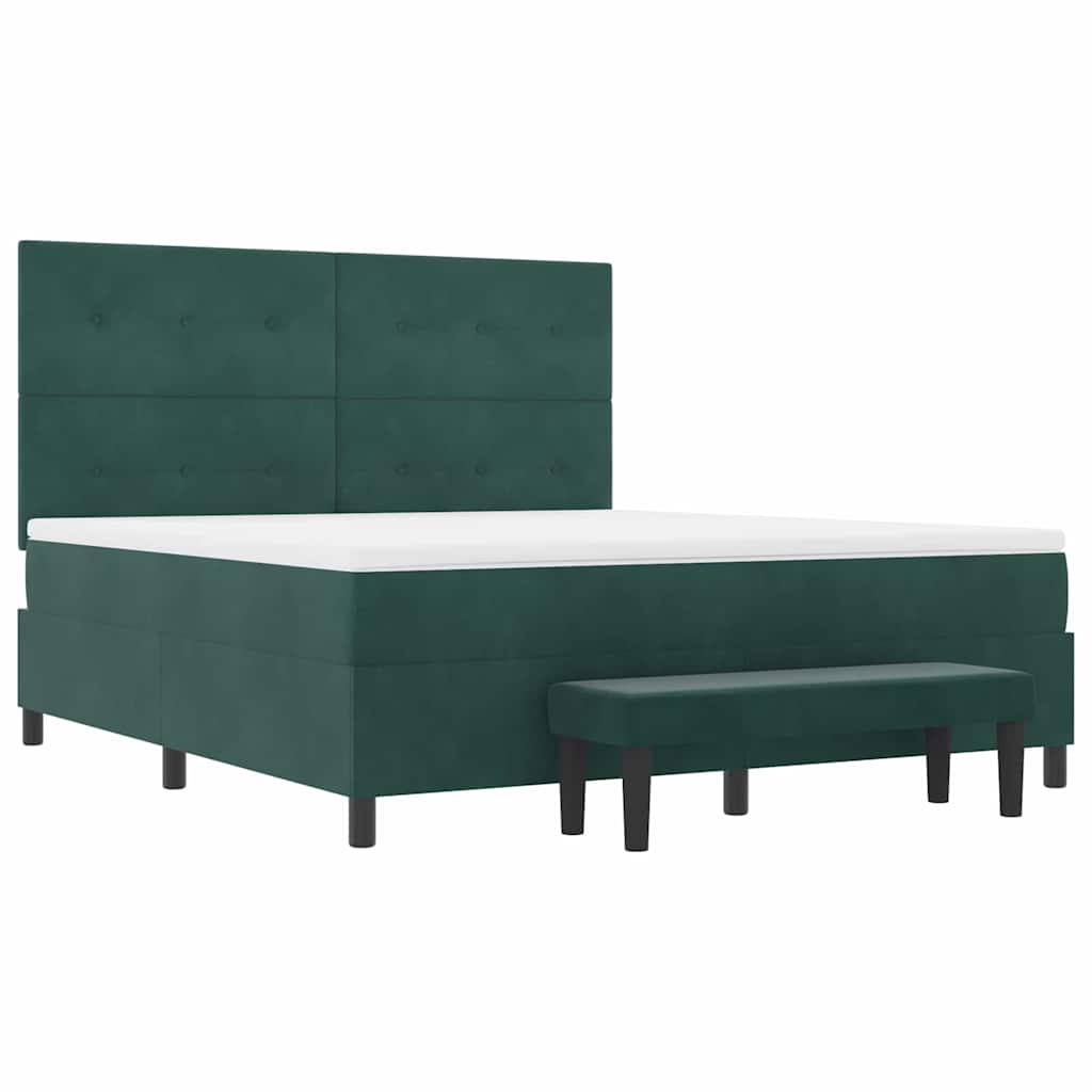 Boxspring bed met hoofdeinde Donkergroen 200 x 180 cm Fluweel – afbeelding 7