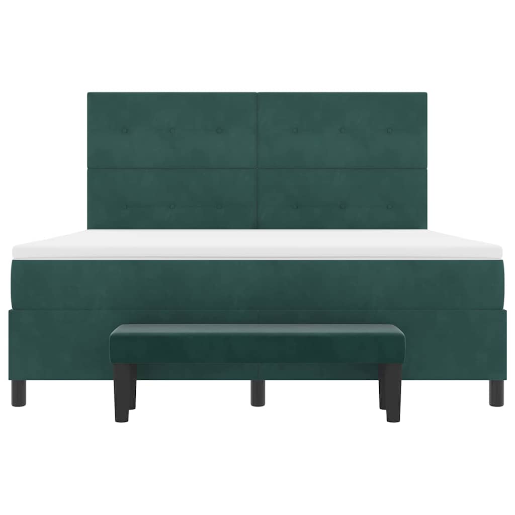 Boxspring bed met hoofdeinde Donkergroen 200 x 180 cm Fluweel – afbeelding 8