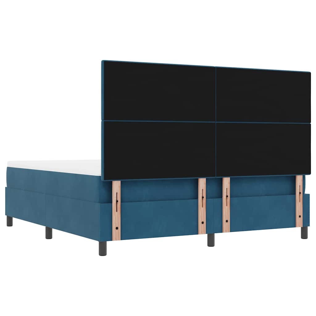 Boxspring bed met hoofdeinde Donkerblauw 200 x 180 cm Fluweel – afbeelding 10