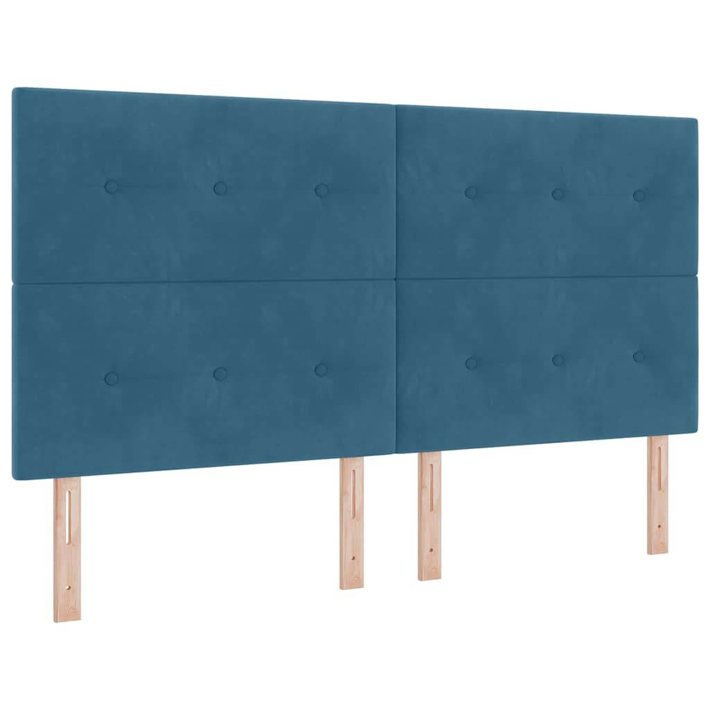 Boxspring bed met hoofdeinde Donkerblauw 200 x 180 cm Fluweel – afbeelding 6