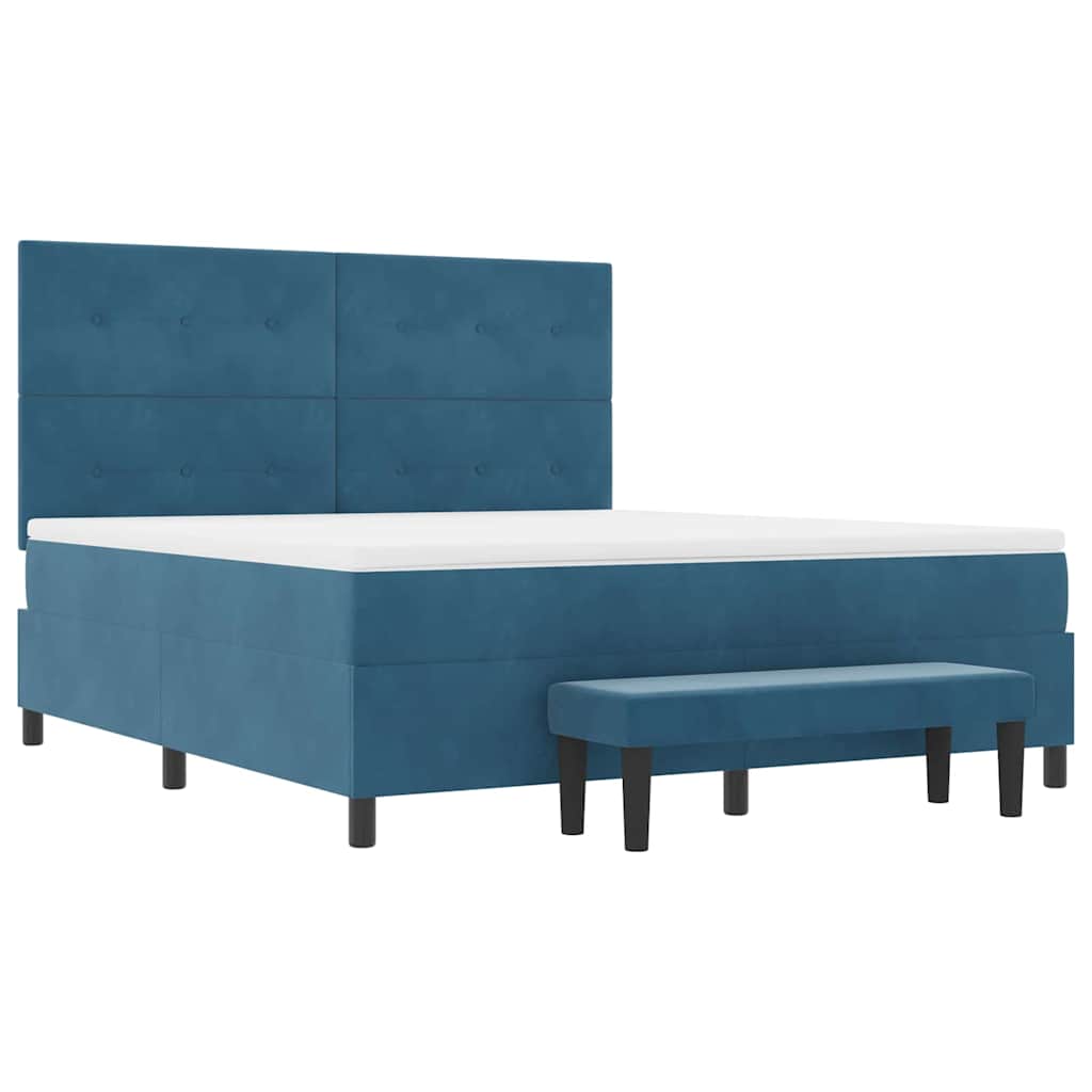 Boxspring bed met hoofdeinde Donkerblauw 200 x 180 cm Fluweel – afbeelding 7