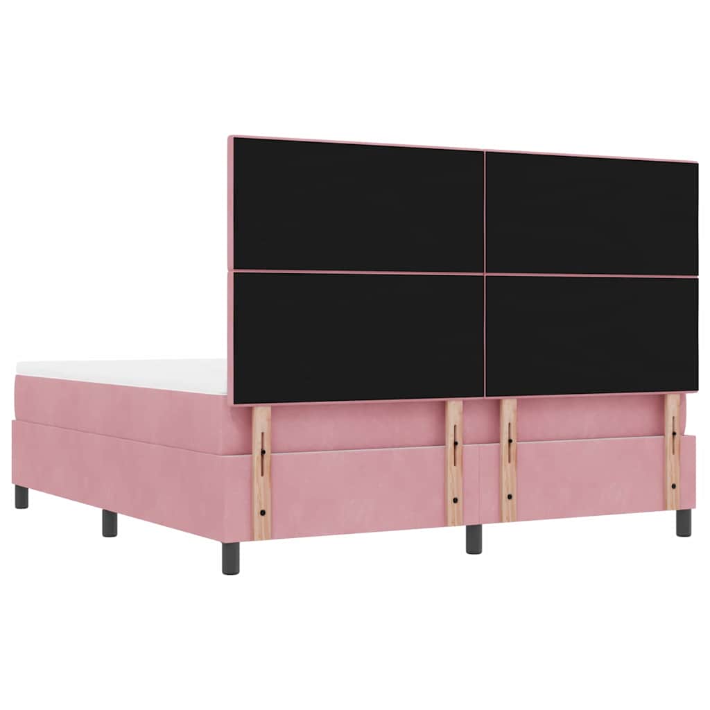 Boxspring bed met hoofdeinde Roze 200 x 180 cm Fluweel – afbeelding 10