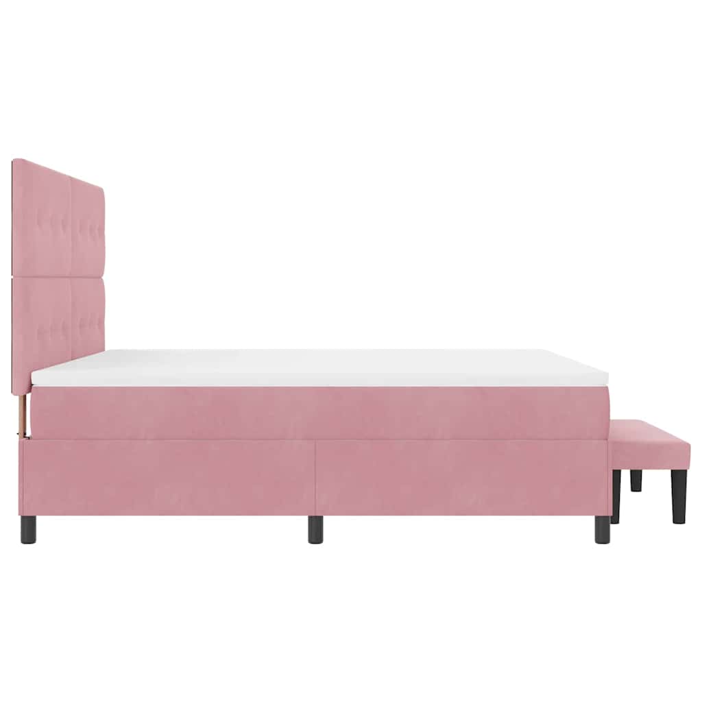 Boxspring bed met hoofdeinde Roze 200 x 180 cm Fluweel – afbeelding 9