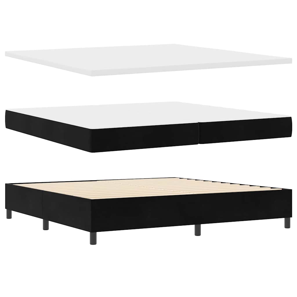 Boxspring bed met hoofdeinde Zwart 200 x 200 cm Fluweel – afbeelding 4