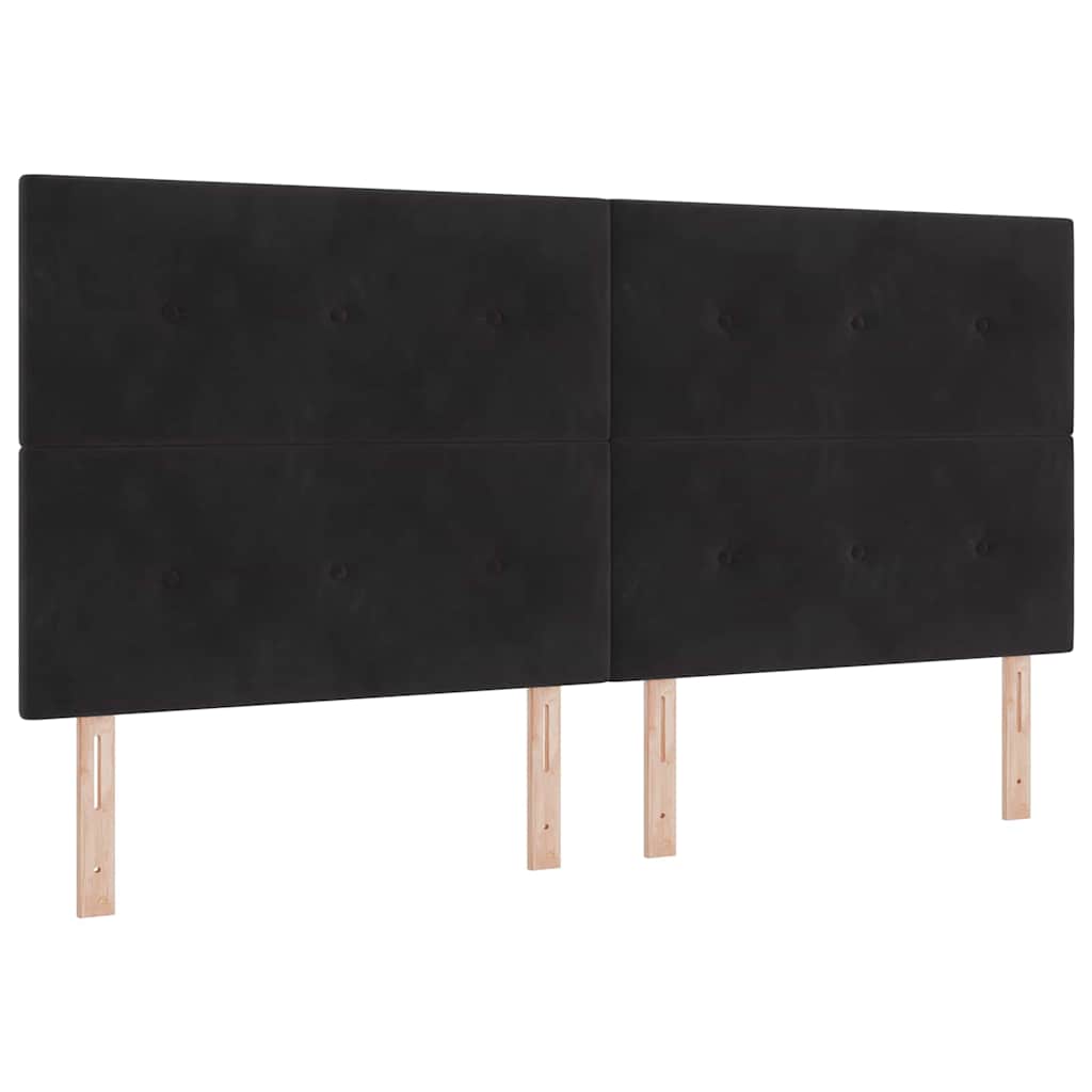 Boxspring bed met hoofdeinde Zwart 200 x 200 cm Fluweel – afbeelding 6