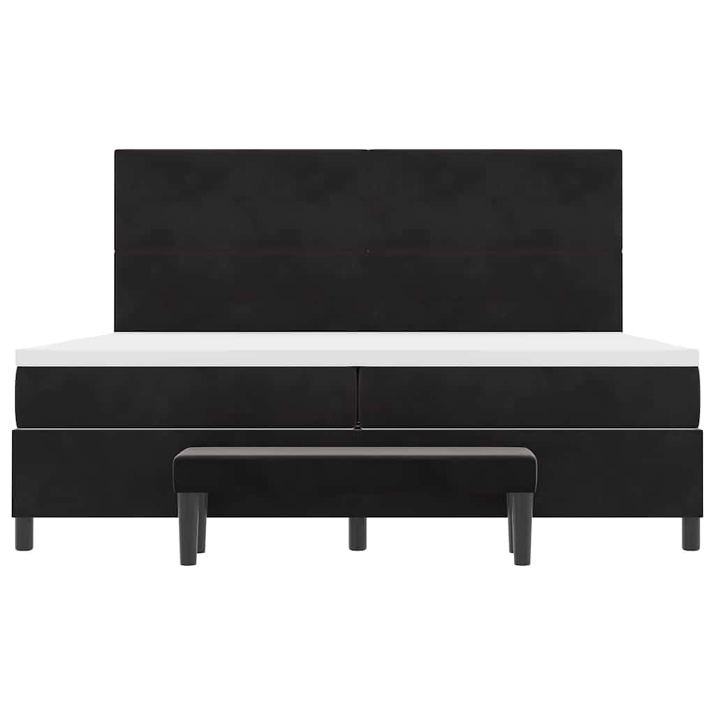 Boxspring bed met hoofdeinde Zwart 200 x 200 cm Fluweel – afbeelding 8