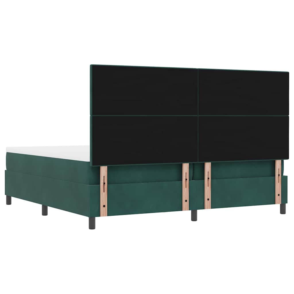 Boxspring bed met hoofdeinde Donkergroen 200 x 200 cm Fluweel – afbeelding 10