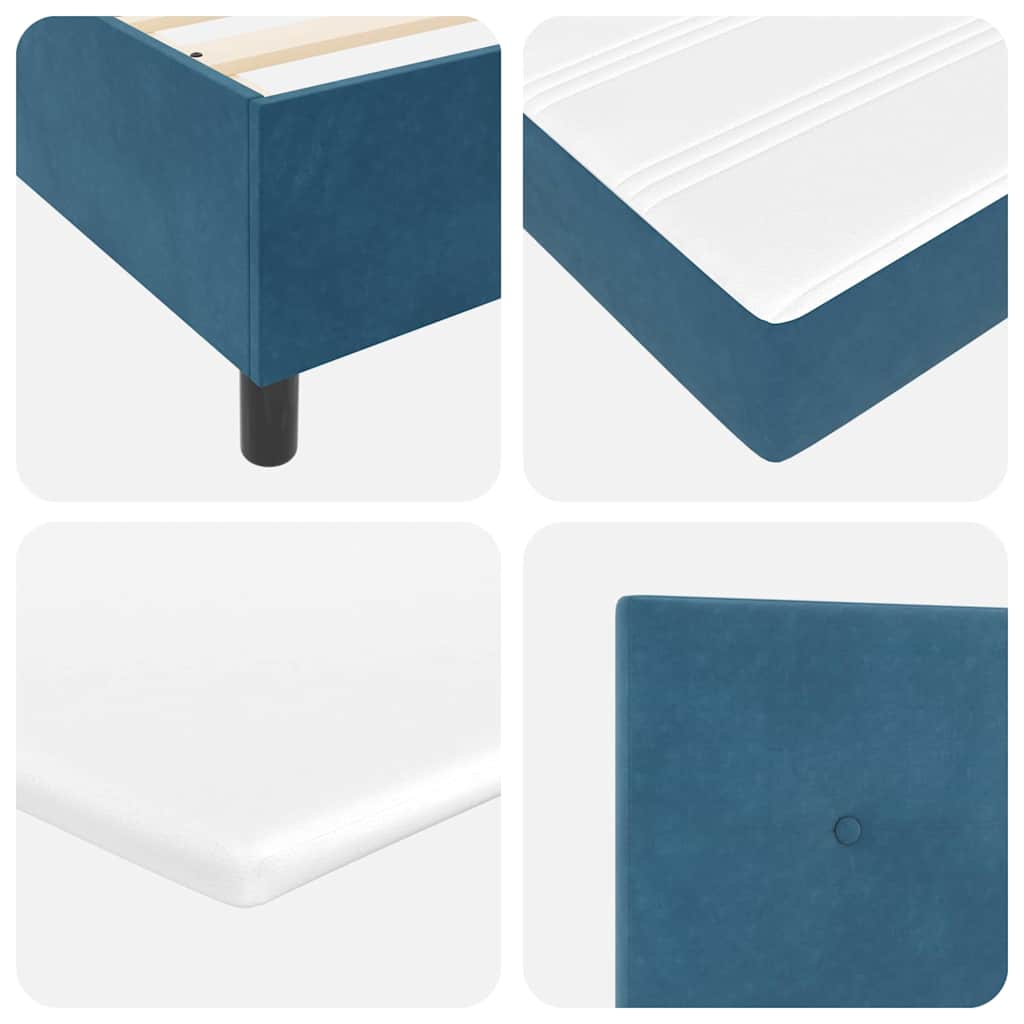 Boxspring bed met hoofdeinde Donkerblauw 200 x 200 cm Fluweel – afbeelding 11