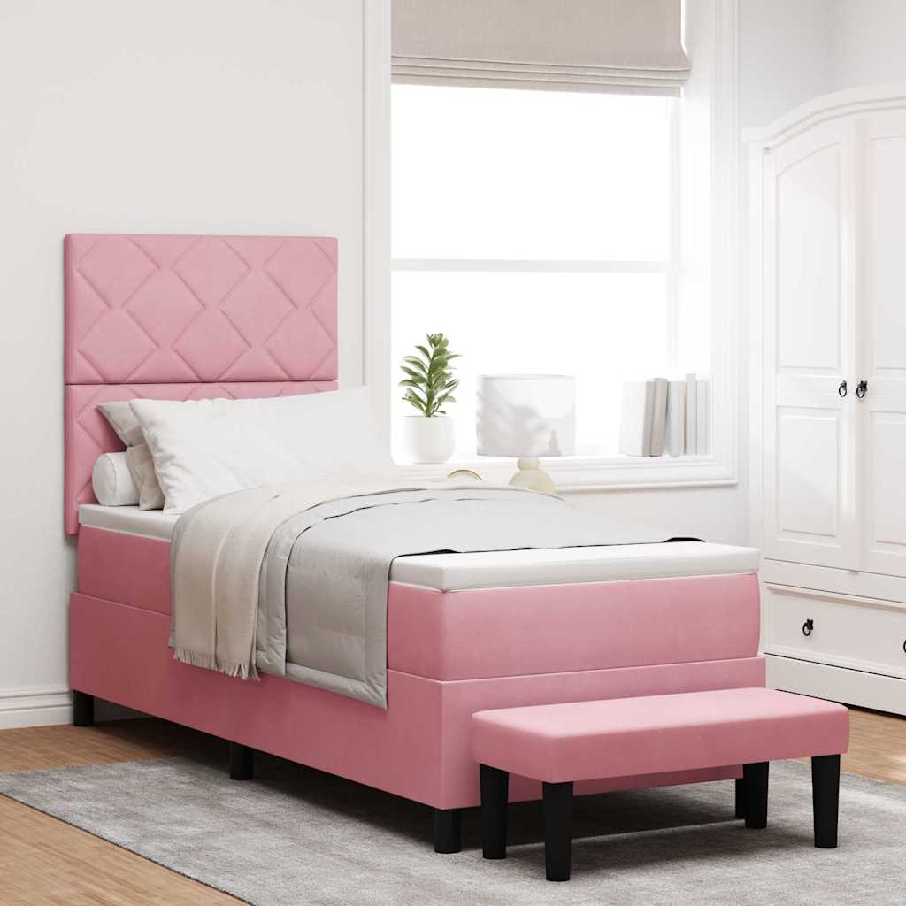Boxspring bed met hoofdeinde Roze 200 x 80 cm Fluweel