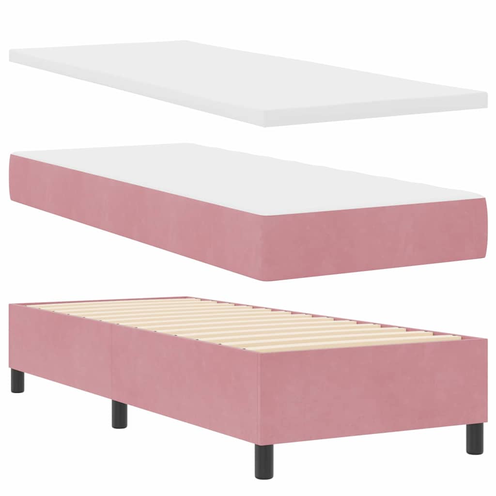 Boxspring bed met hoofdeinde Roze 200 x 80 cm Fluweel – afbeelding 4