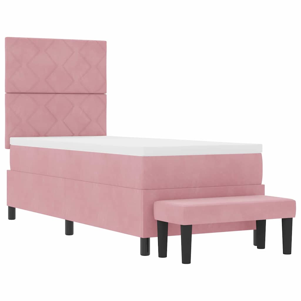 Boxspring bed met hoofdeinde Roze 200 x 80 cm Fluweel – afbeelding 7