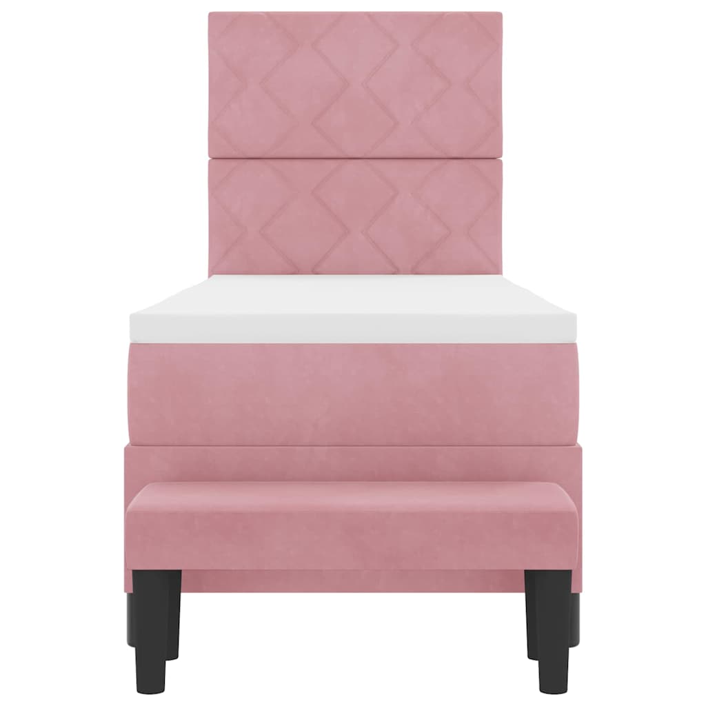 Boxspring bed met hoofdeinde Roze 200 x 80 cm Fluweel – afbeelding 8