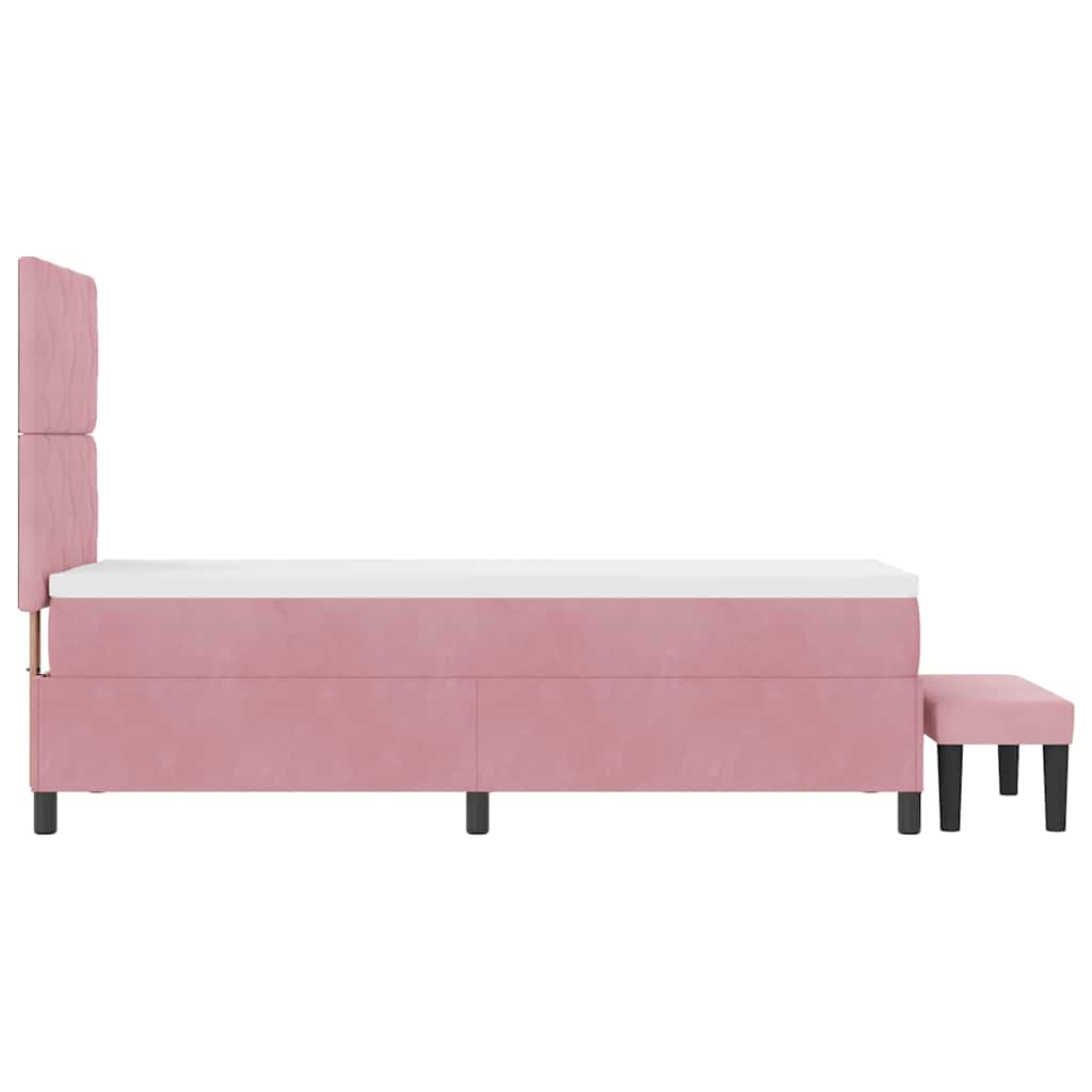 Boxspring bed met hoofdeinde Roze 200 x 80 cm Fluweel – afbeelding 9