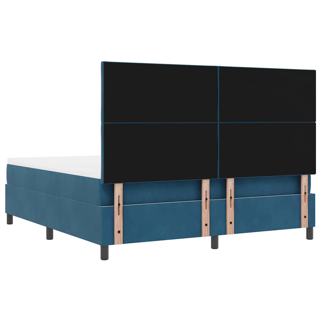 Boxspring bed met hoofdeinde Donkerblauw 200 x 180 cm Fluweel – afbeelding 10