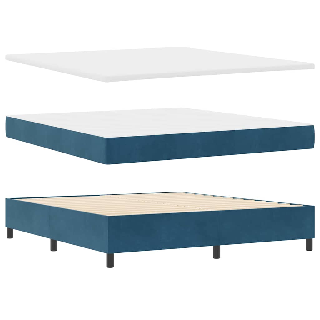 Boxspring bed met hoofdeinde Donkerblauw 200 x 180 cm Fluweel – afbeelding 4