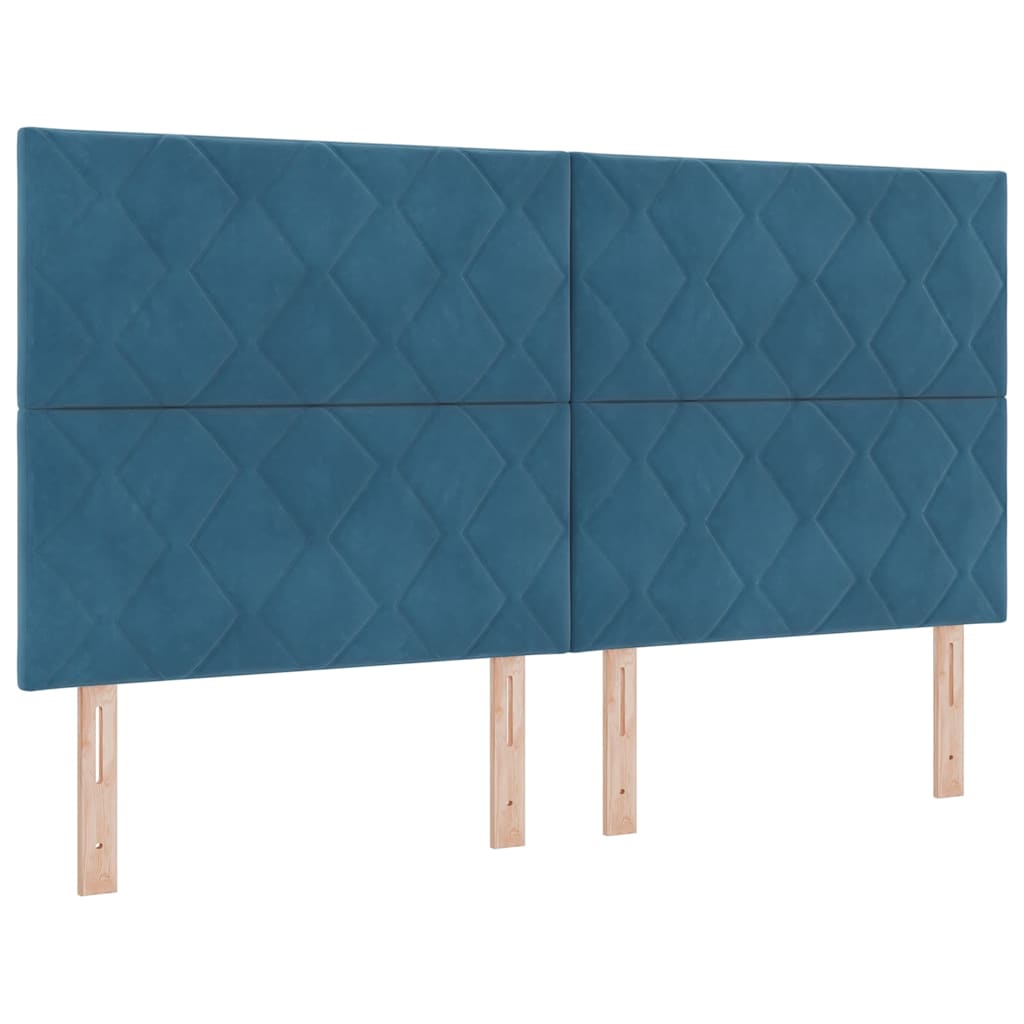 Boxspring bed met hoofdeinde Donkerblauw 200 x 180 cm Fluweel – afbeelding 6