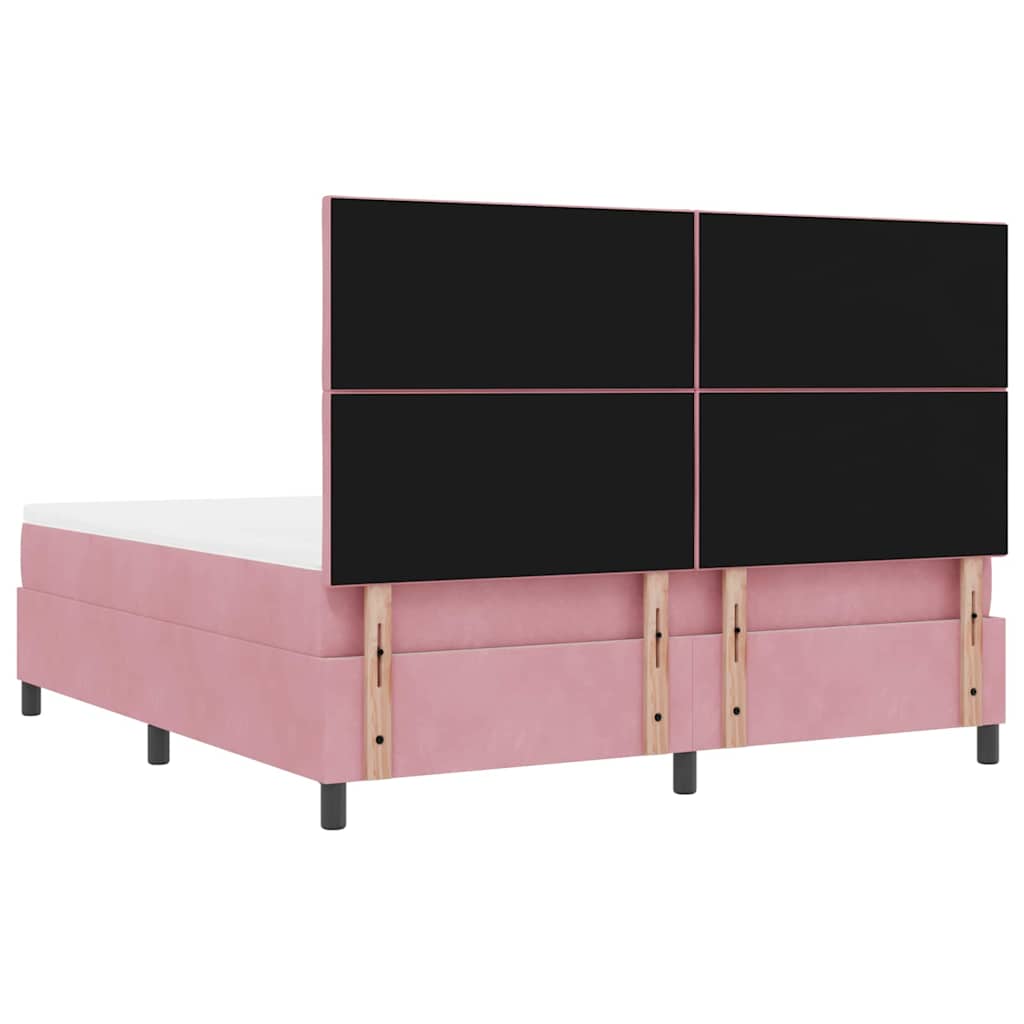 Boxspring bed met hoofdeinde Roze 200 x 180 cm Fluweel – afbeelding 10