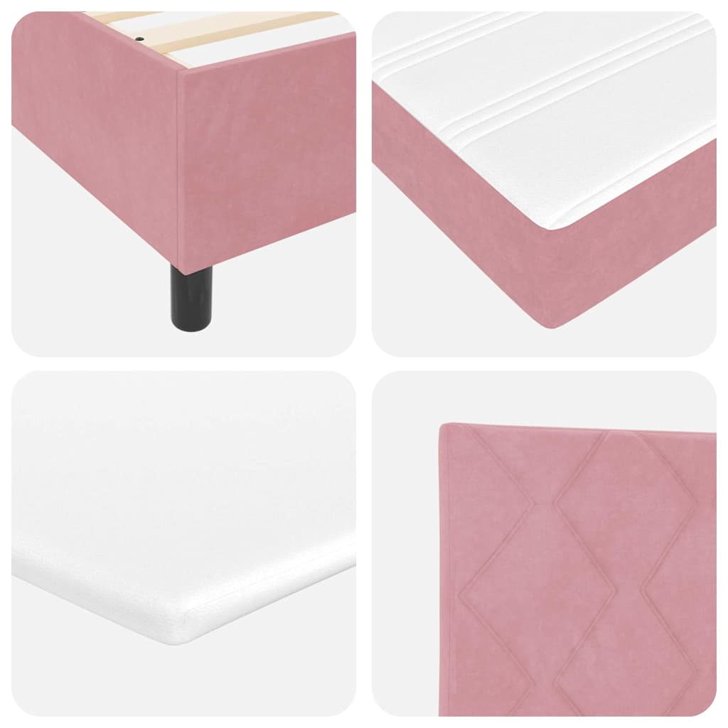 Boxspring bed met hoofdeinde Roze 200 x 180 cm Fluweel – afbeelding 11