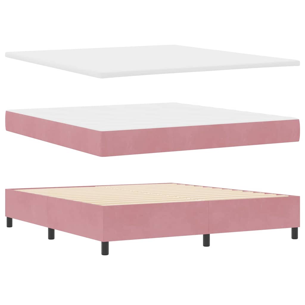 Boxspring bed met hoofdeinde Roze 200 x 180 cm Fluweel – afbeelding 4