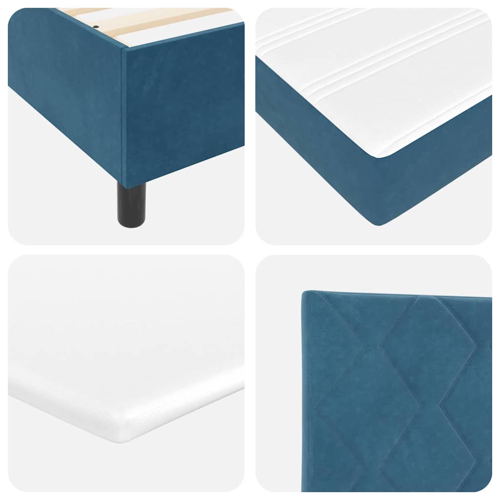 Boxspring bed met hoofdeinde Donkerblauw 200 x 200 cm Fluweel – afbeelding 11
