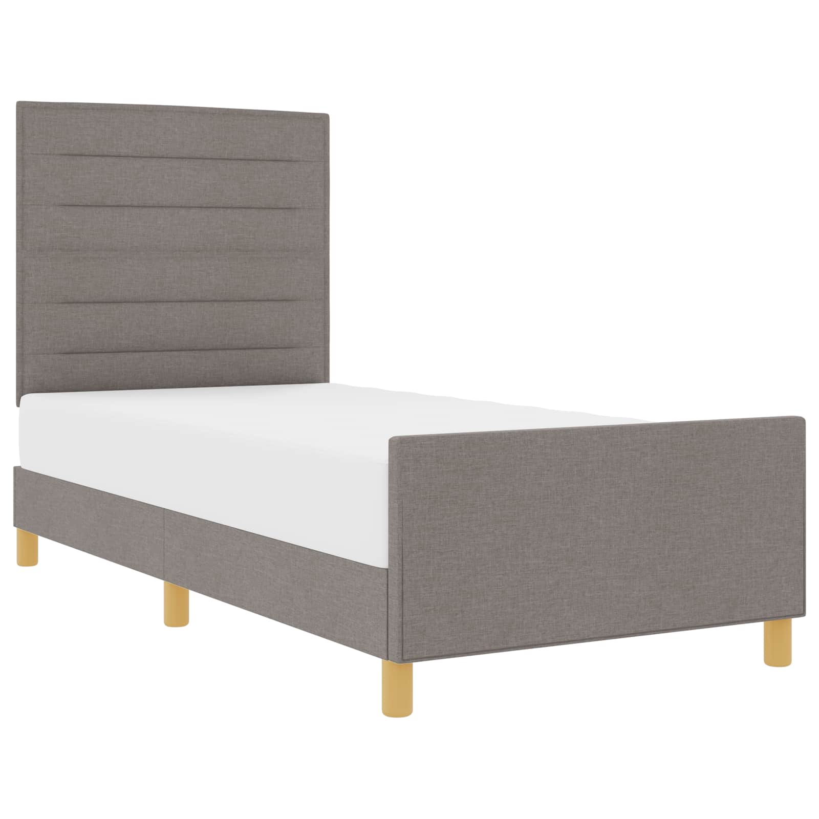 Bedframe met hoofdeinde Taupe 90 x 190 cm Stof – afbeelding 2