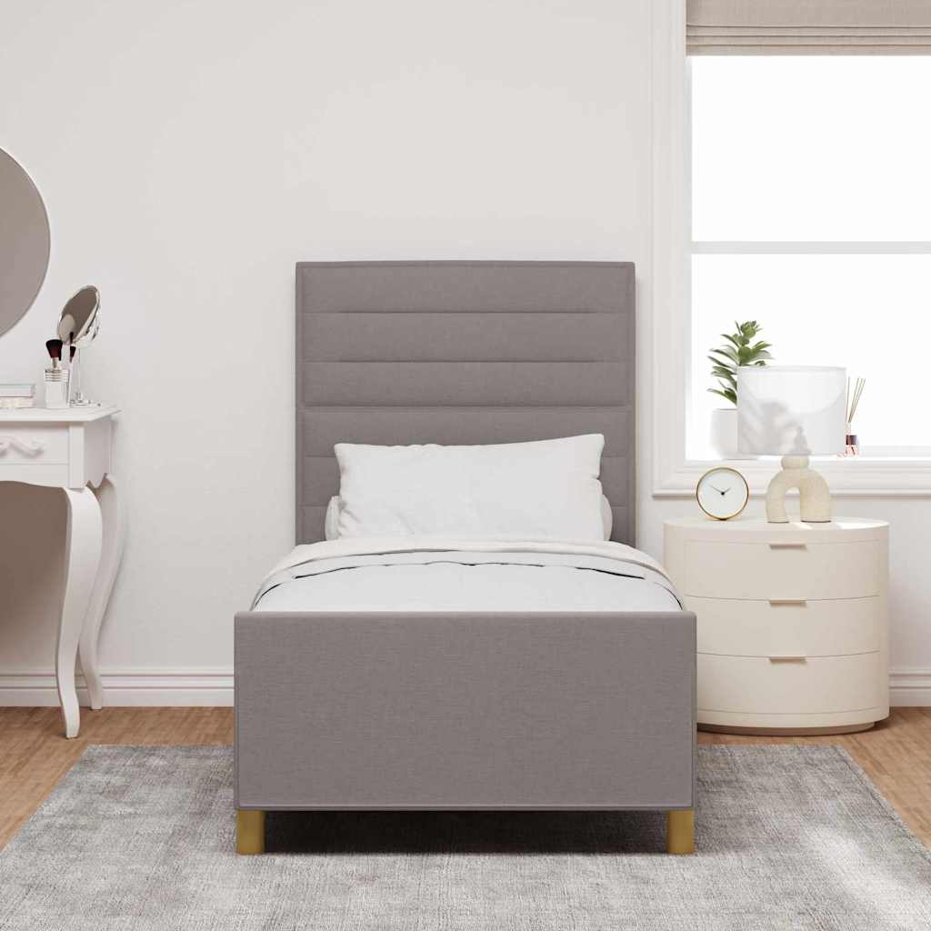 Bedframe met hoofdeinde Taupe 90 x 190 cm Stof – afbeelding 3