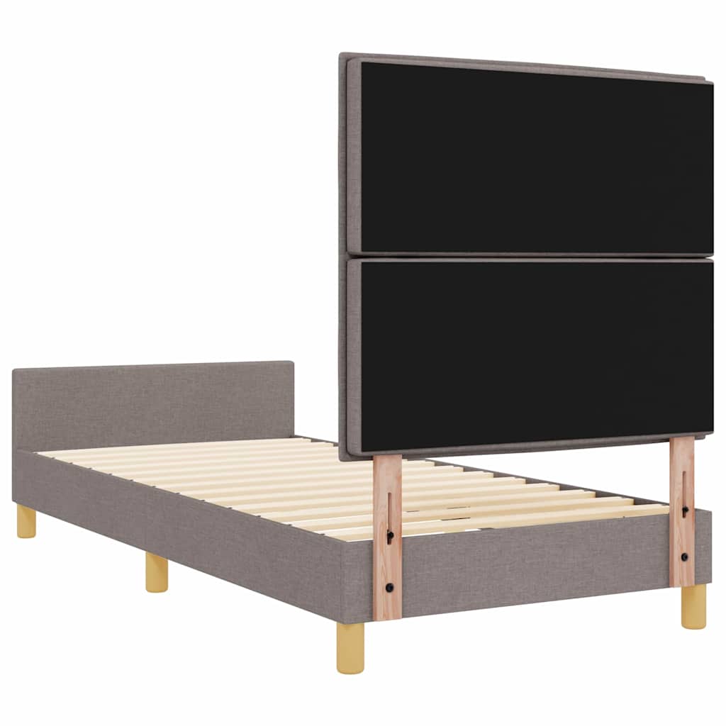 Bedframe met hoofdeinde Taupe 90 x 190 cm Stof – afbeelding 7
