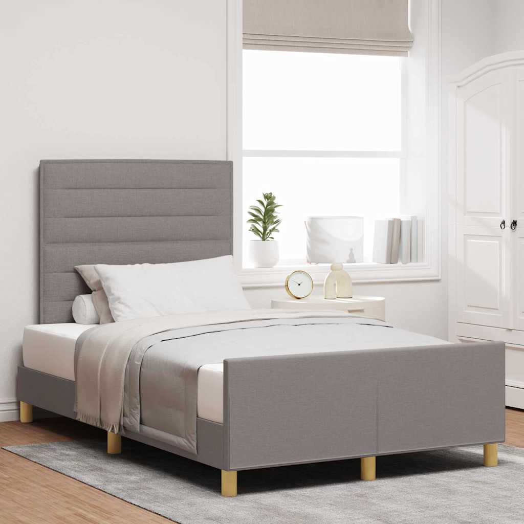 Bedframe met hoofdeinde Taupe 120 x 190 cm Stof – afbeelding 1