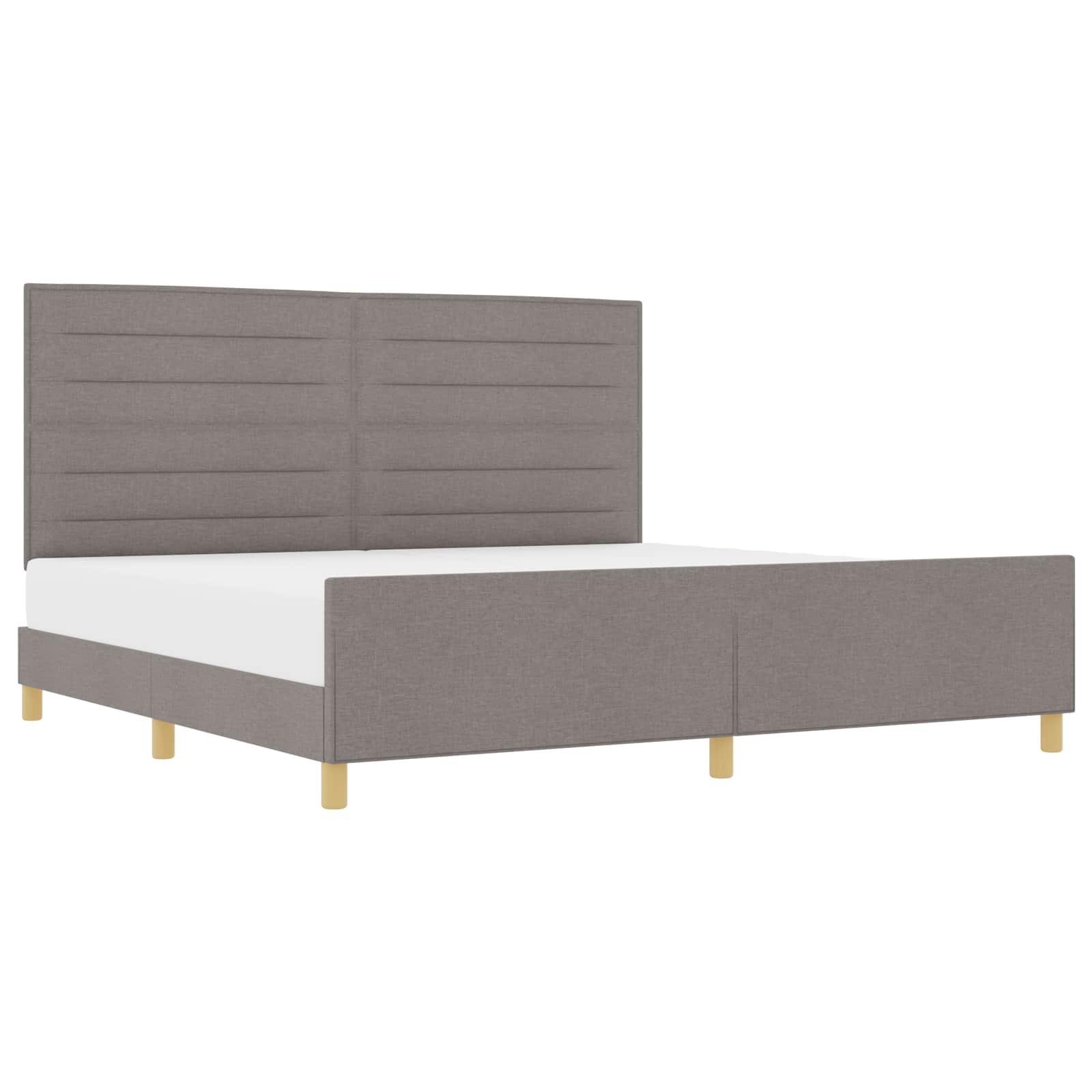 Bedframe met hoofdeinde Taupe 200 x 200 cm Stof – afbeelding 2