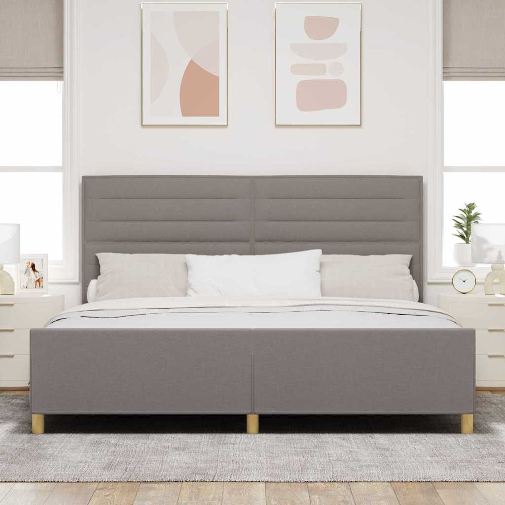Bedframe met hoofdeinde Taupe 200 x 200 cm Stof – afbeelding 3