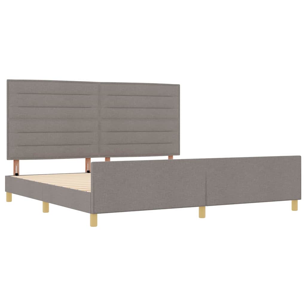Bedframe met hoofdeinde Taupe 200 x 200 cm Stof – afbeelding 5