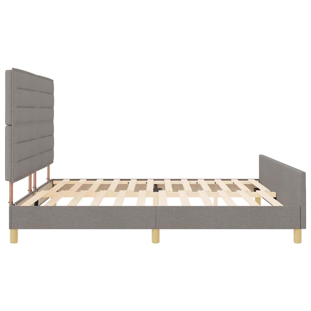 Bedframe met hoofdeinde Taupe 200 x 200 cm Stof – afbeelding 8