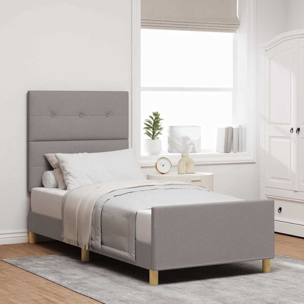Bedframe met hoofdeinde Taupe 100 x 200 cm Stof