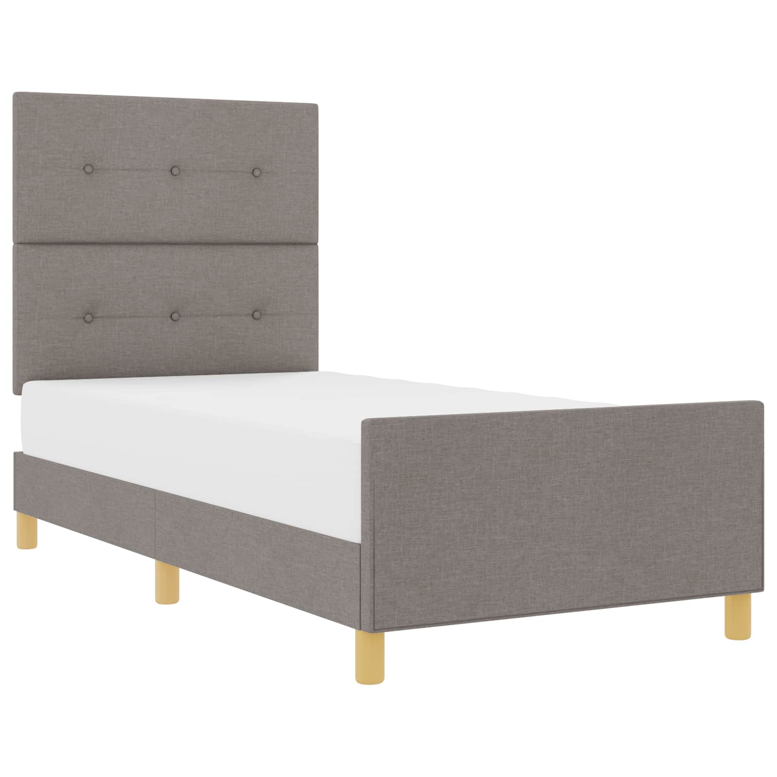 Bedframe met hoofdeinde Taupe 100 x 200 cm Stof – afbeelding 2