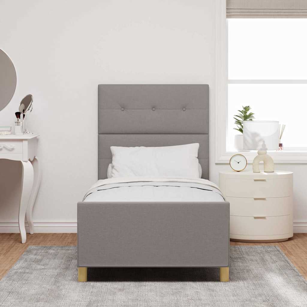 Bedframe met hoofdeinde Taupe 100 x 200 cm Stof – afbeelding 3
