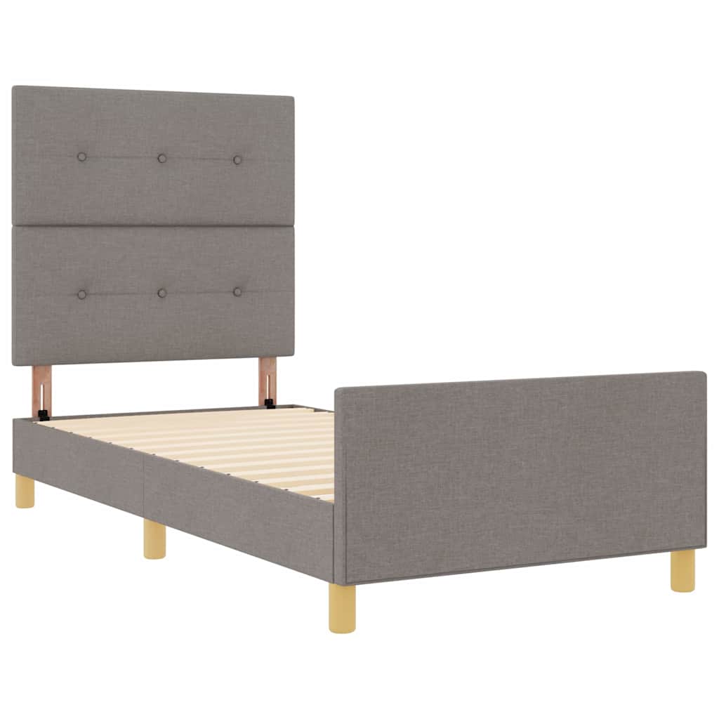 Bedframe met hoofdeinde Taupe 100 x 200 cm Stof – afbeelding 5